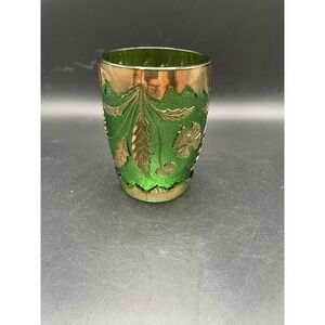 Antique EAPG Emerald Green Glass Handmade Tumbler Delaware